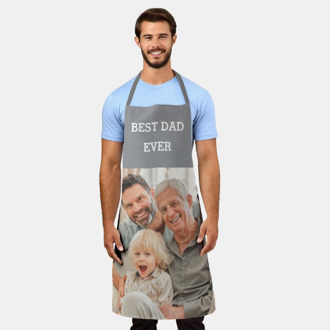 Tablier Meilleur Papa Jamais Photo Personnalisée Créer Vot (Porté)