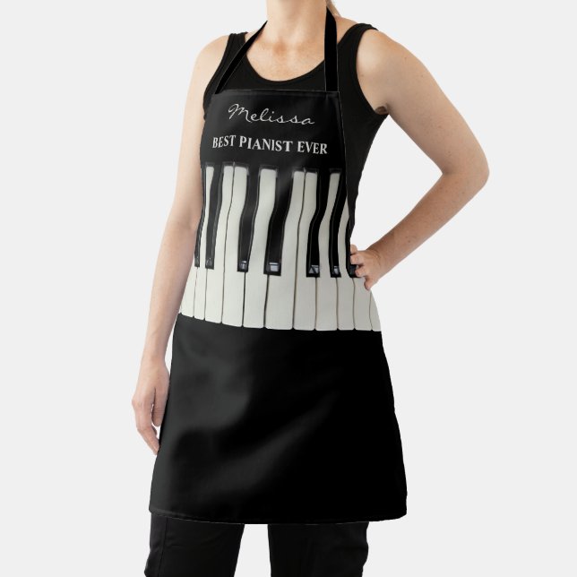 Tablier Meilleur pianiste de texte personnalisé Ajouter un (Insitu)
