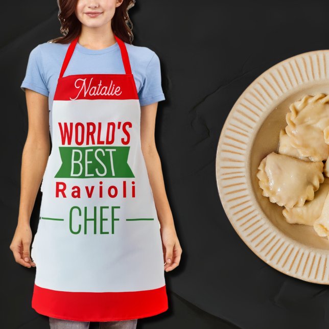 Tablier Meilleur Ravioli Chef du monde - Apron personnalis (Créateur téléchargé)
