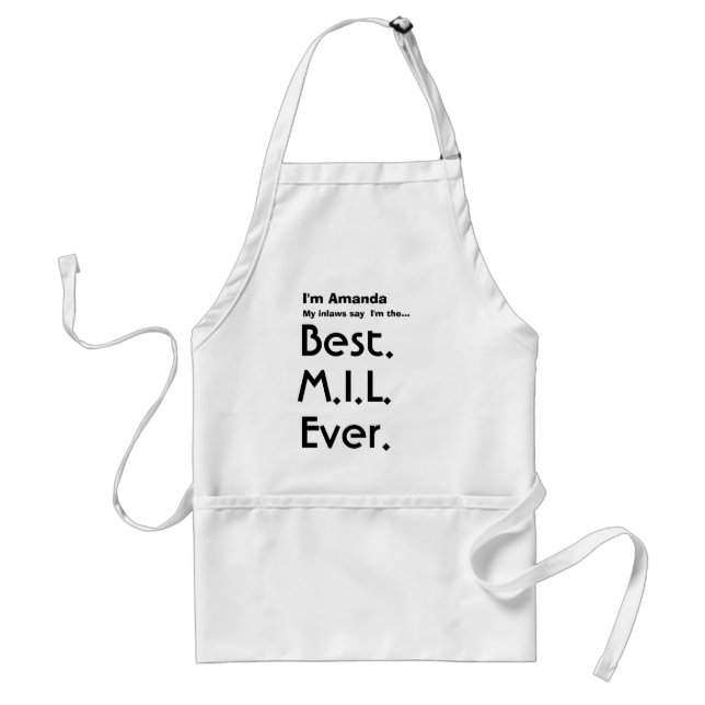 Tablier Meilleure belle-mère nommée faite sur commande (Devant)