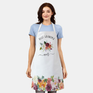 Tablier Meilleure grand-mère   Floral tendance Boho Bourgo