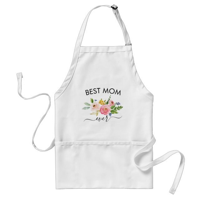 Tablier Meilleure maman Cadeau Fête des mères Mère Florale (Devant)
