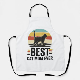 Tablier Meilleure Maman de Chat Vintage Chat Noir Rétro De