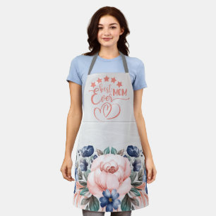 Tablier Meilleure maman jamais Rustique Boho Floral Fête d