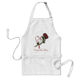 Tablier Meilleure maman Rouge Roses Fleur Coeur du monde