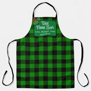 Tablier Meilleure Nana jamais vert classique Plaid Holly b