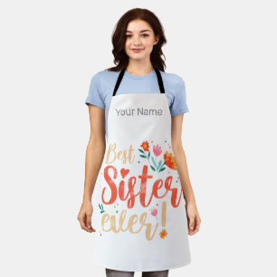 Tablier Meilleure Soeur Jamais Floral Vintage Girls Retro