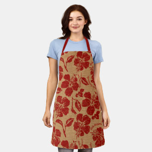 Tablier Mele Kalikimaka Vintage Pareau Hibiscus d'Hawaï