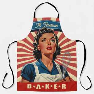 Tablier Ménagère vintage patriote USA boulangère cuisson