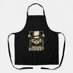 Tablier Meowdy Cat Cowboy Cowgirl Meow Howdy Halloween Cos