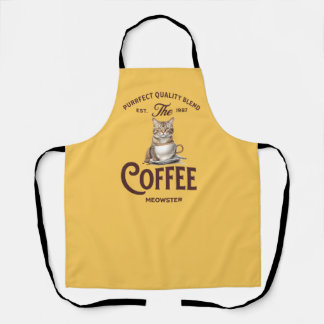 Tablier Meowster De Café : Drôle Cadeau D'Amoureux De Chat