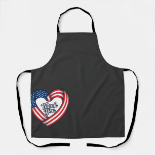 Tablier Merci Cœur Patriotique Design Vectoriel Vintage_1