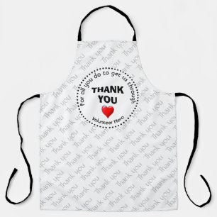 Tablier MERCI   Héros bénévole   NOIR personnalisable