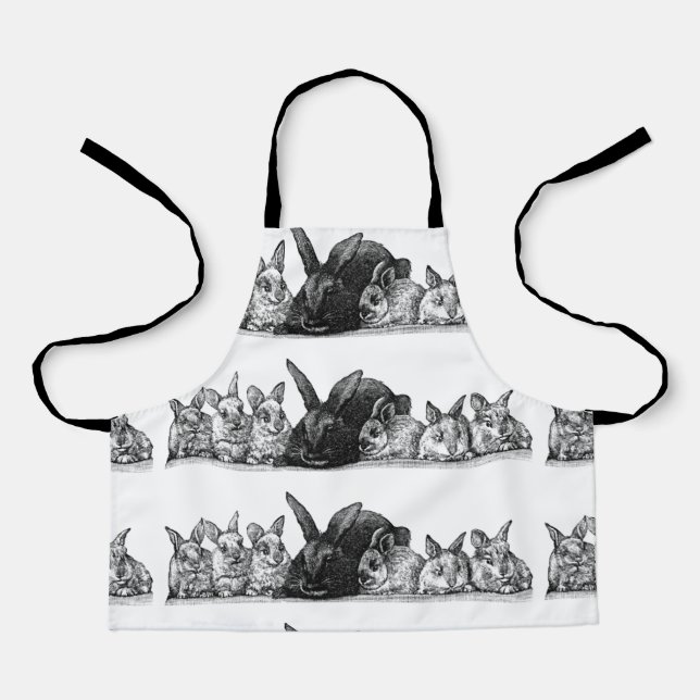 Tablier Mère lapin et bébés (Recto)