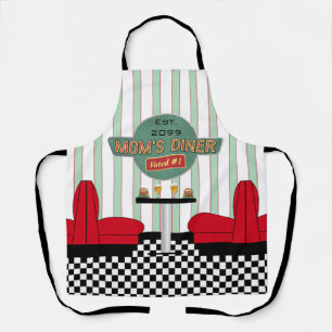 Tablier Mère Retro Diner avec Burgers & Bière