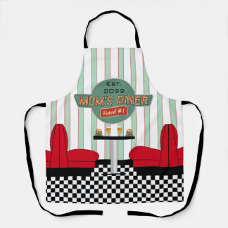 Tablier Mère Retro Diner avec Burgers & Bière