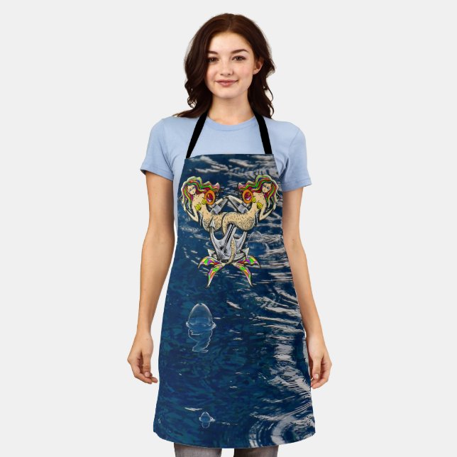 Tablier Mermaids - Design nautique pour les amoureux des o (Porté)