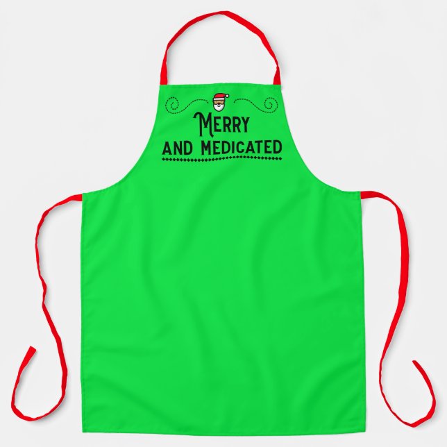 Tablier Merry and Medicated Holiday Chef Apron (Recto)