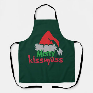Tablier Merry Kissmyass Funny Christmas Apron