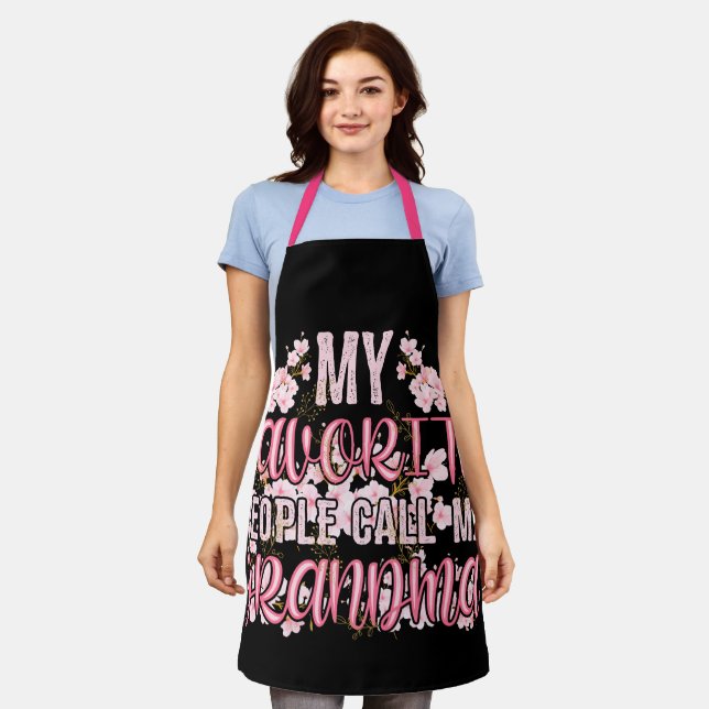 Tablier Mes Gens Favoris M'Appelent Fleur Grand-Mère (Porté)