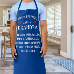 Tablier Mes gens préférés m'appellent grand-père, Blue Cus
