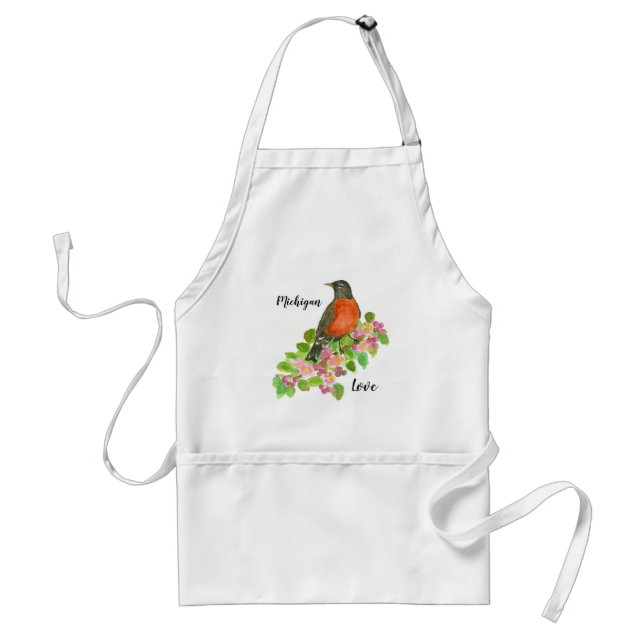 Tablier Michigan Love American Robin State Bird (Devant)