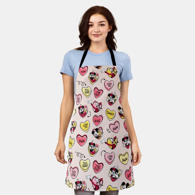 Tablier Mickey Souris & Amis | Valentine Heart Candy (Porté)