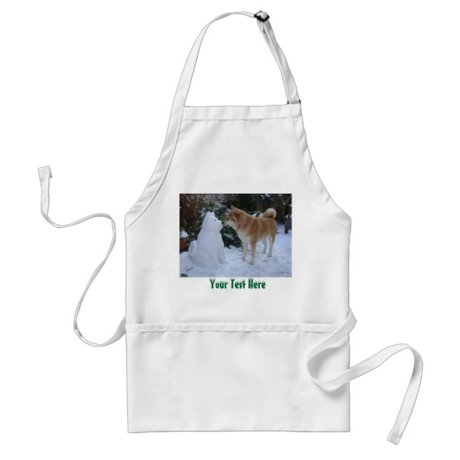 Tablier mignon akita chien embrasser bonhomme de neige aki (Devant)
