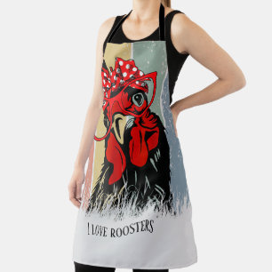 Tablier mignon amoureux du coq ajouter du texte