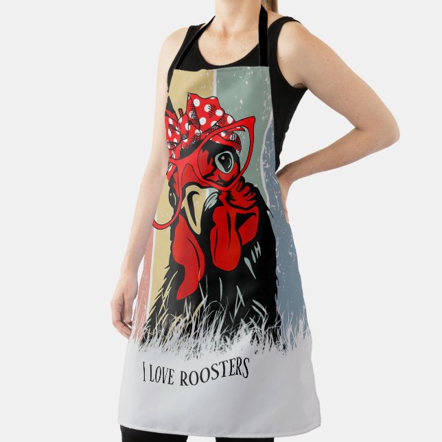 Tablier mignon amoureux du coq ajouter du texte (Insitu)