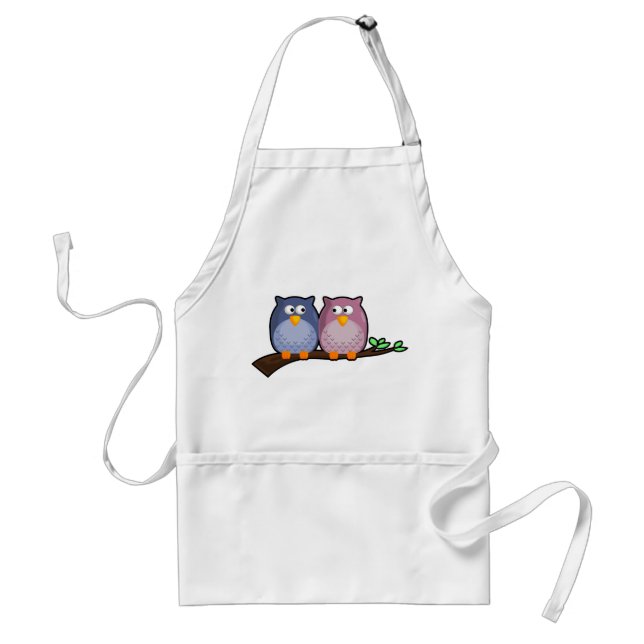 Tablier mignon de hiboux de couples (Devant)