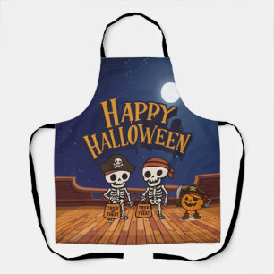 Tablier mignon, squelettes et citrouille Halloween