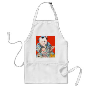 Tablier Mignonne Chinois rire bon bouddha de chance sur ro