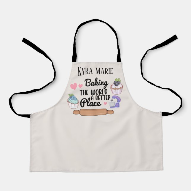 Tablier mignonne cupcake baking girls ajouter nom (Recto)
