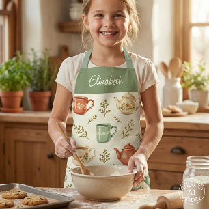 Tablier Mignonne fête du thé Floral Cottagecore Enfants
