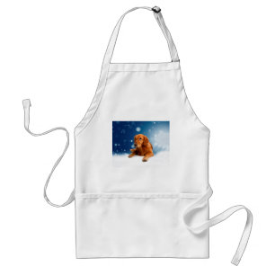 Tablier Mignonne Golden Retriever Chien assis dans les éto