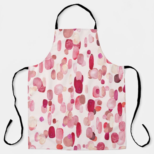 Tablier Mignonnes Zones Rouges Roses Simples (Recto)