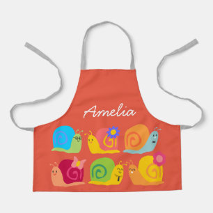 Tablier Mignons escargots enfants colorés art ou cuisine
