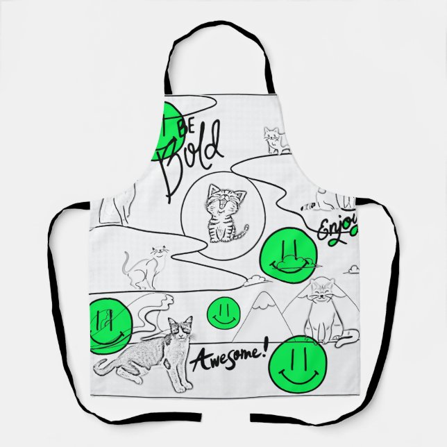 Tablier Mikitiez meow été fêter plage (Recto)