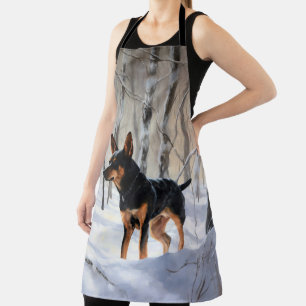 Tablier Mince Pinscher Laisser Neige Noël
