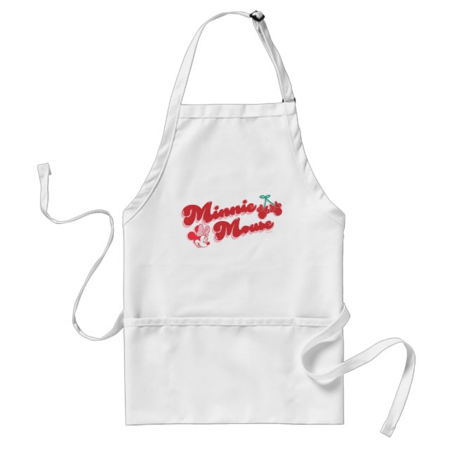 Tablier Minnie Mouse Cerise Douce Script (Devant)