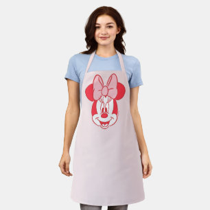 Tablier Minnie Mouse Douce Visage à Nœud Ligne Artistique