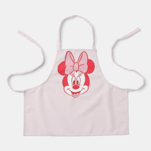 Tablier Minnie Mouse Douce Visage à Nœud Papillon Ligne Ar