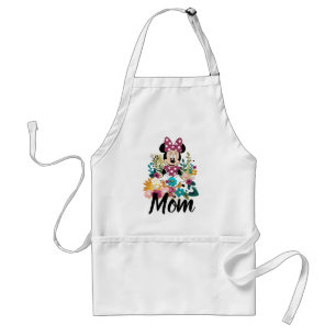 Tablier Minnie Mouse - Fleurs pour maman
