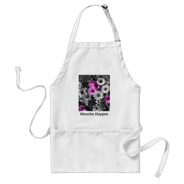 Tablier Miracles Happen Fleurs de marguerite Inspirationne (Devant)