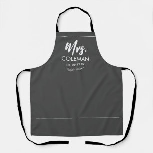 Tablier Mme Just Marié avec Date Mariage Cadeau Cute Apron
