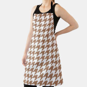 Tablier Mocha et White Houndstooth Motif sans couture
