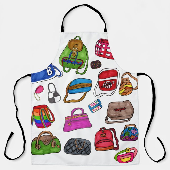 Tablier Mode mignonne Illustré Motif de poche Art amusant (Recto)