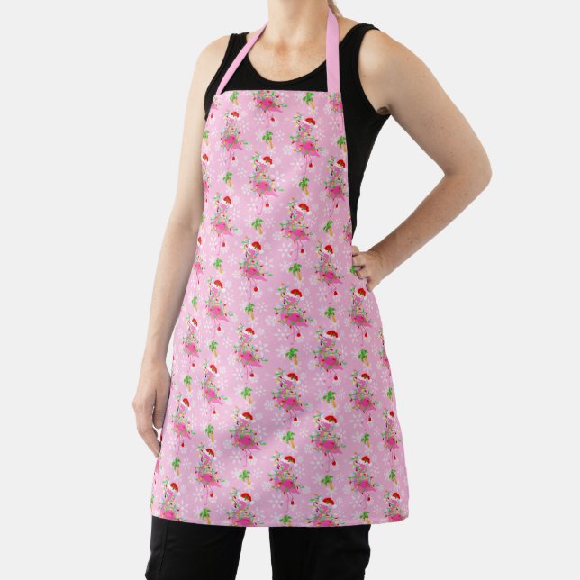 Tablier Modèle Flamingo rose de Noël (Insitu)