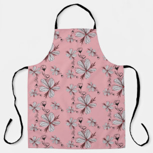 TABLIER MODÈLE FLORAL ARRIÈRE - PLAN ROSE
